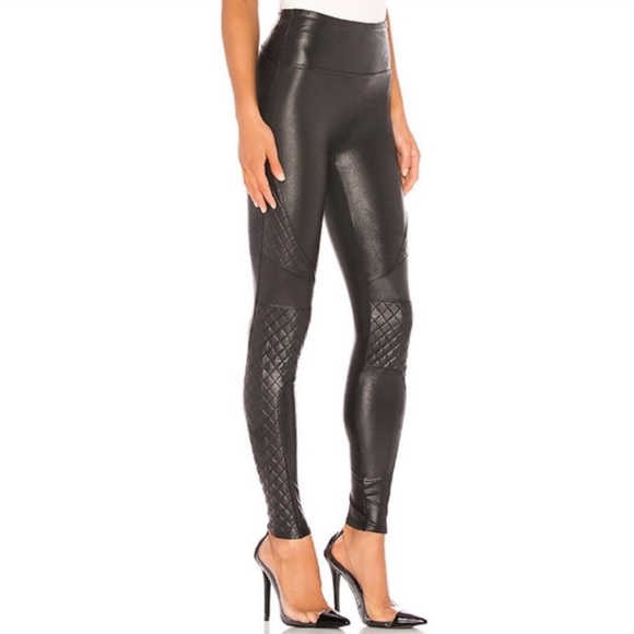 Spanx Faux Leather Quilted Leggings - Picture 4 of 6